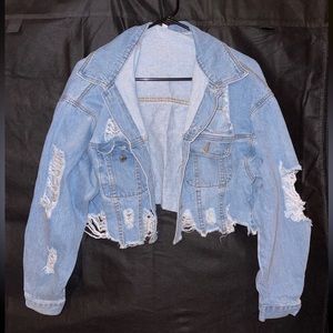 SHEIN ripped jean jacket